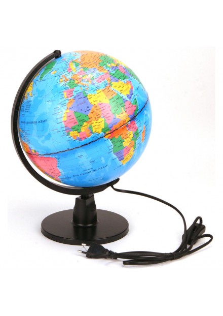 Globe wereldbol met led verlichting 25 cm