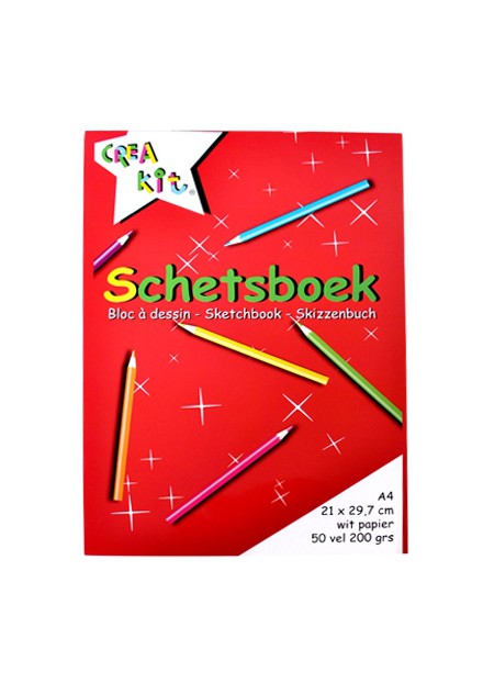 Schetsboek A4 50 blad  200 gr Crea-kit