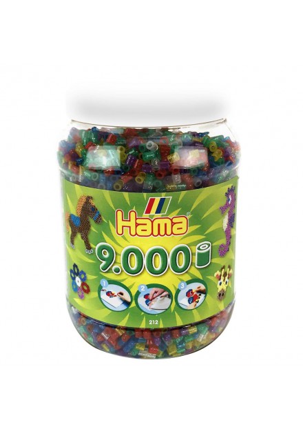 STRIJKKRALEN HAMA IN POT 9000 STUKS GLITTER