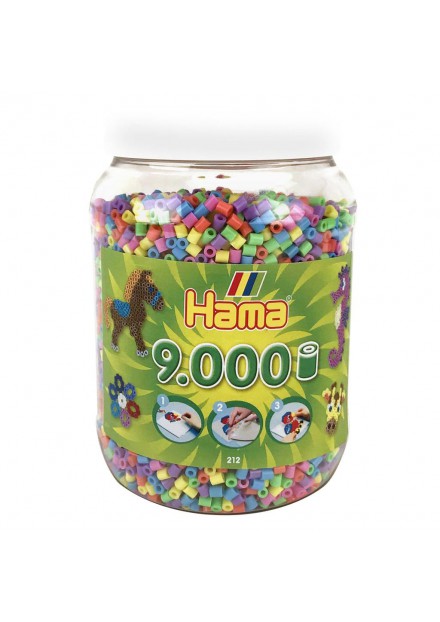 STRIJKKRALEN HAMA IN POT 9000 STUKS PASTEL