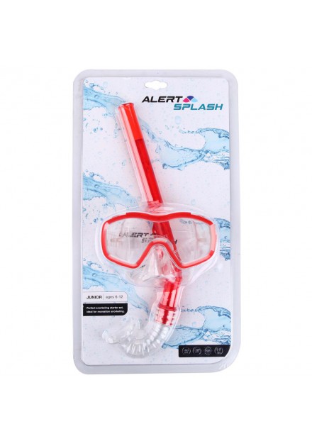 SPLASH SNORKELSET MAAT M 6- 12 JAAR ROOD