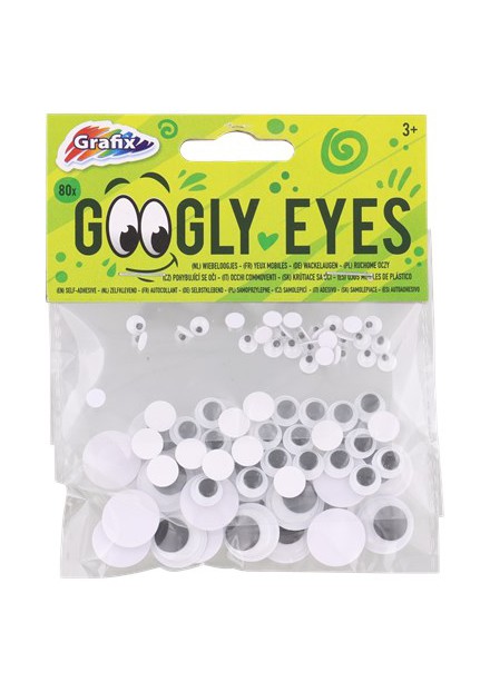 Grafix wiebeloogjes wit 80 stuks