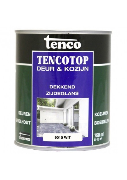 Tenco tencotop deur & kozijn dekkend ZIJDEGLANS 9010 WIT 750ML