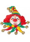 wandDecoratie masker clown rood/geel/groen 50 x 49 cm.