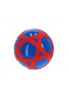 BLAUWE CROSSBAL MET RODE RUBBERBAND