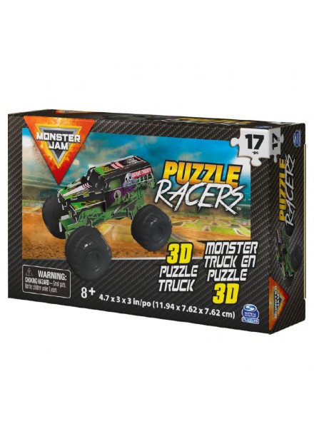 MONSTER JAM 3 D  PUZZEL  17 STUKS RACERS GRAVE DIGGER