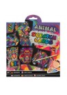 Scratch art met kleuren 7 delig dieren