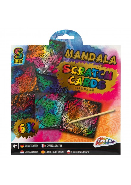 Scratch art met kleuren 7 delig Mandala