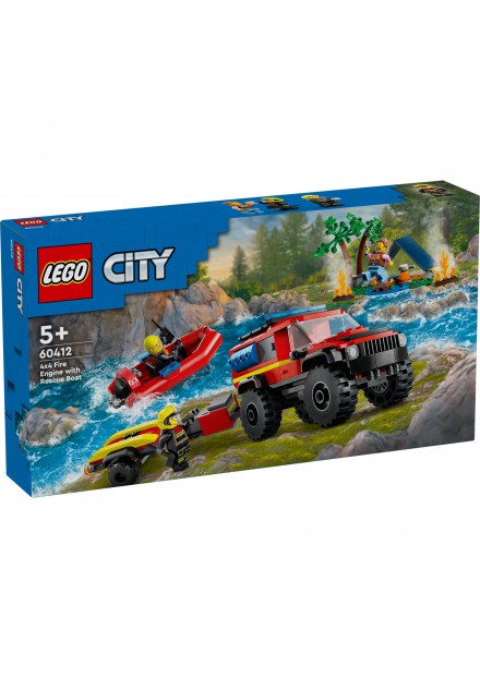 LEGO 60412 City 4x4 Brandweerauto Met Reddingsboot