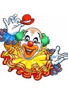 wandDecoratie masker Clown met grote kraag 15 cm