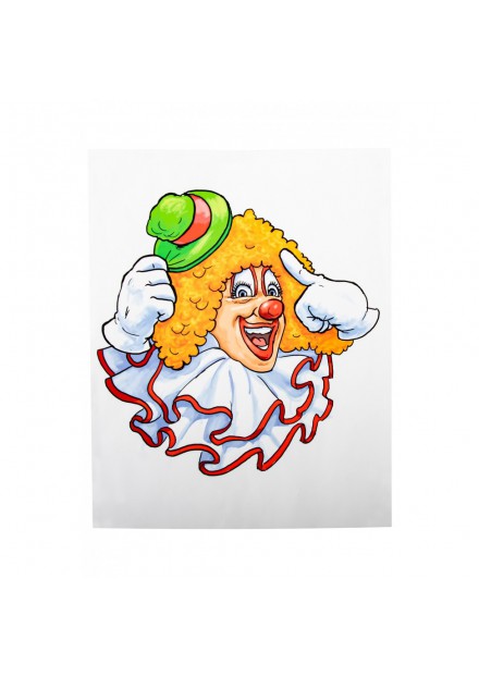 Raamsticker clown groene hoed 32 x 40 cm