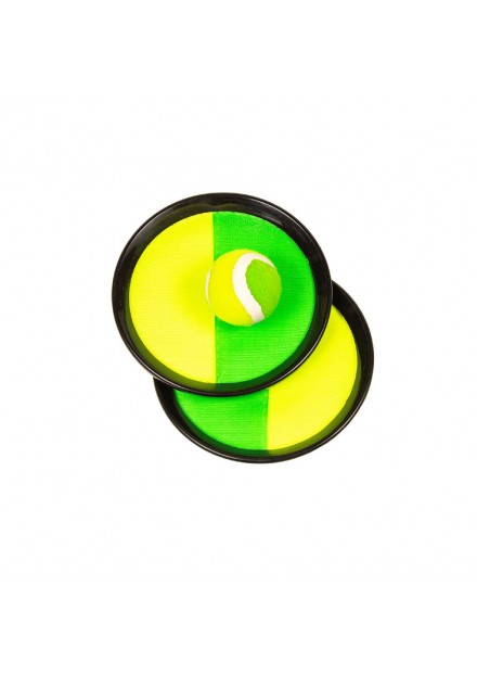 Vang en werpspel met klittenband geel / groen