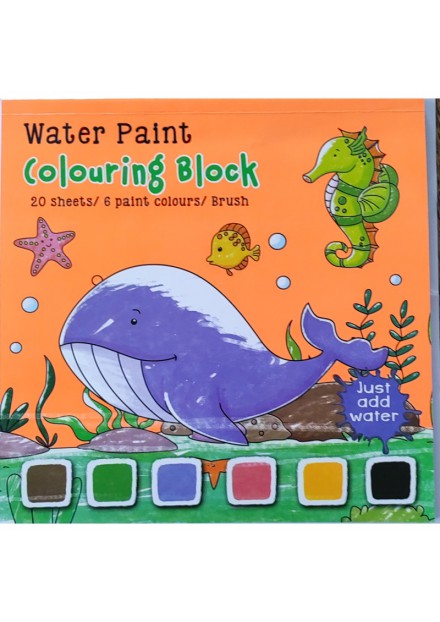 Waterverf kleurboek MET KWASTJE WALVIS