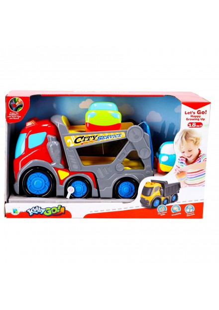 KiddyGo auto transporter 31 cm met licht en geluid