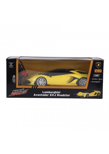 Radiografisch bestuurbare auto lamborghini 1:24 aventador svj roadster geel