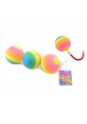 Regenboog ballen 3 stuks in net 8cm