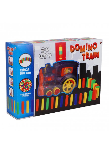 Domino trein b/o met 80 domino stenen
