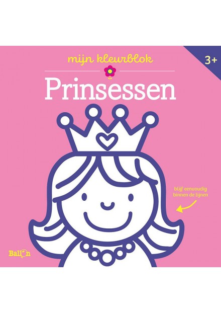 Ballon Kleurblok Junior - Prinsessen (dikke lijnen)