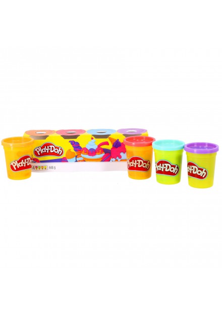 Play-Doh 4  Pack ( paars ,rose, oranje en Aqua Blauw kleuren)