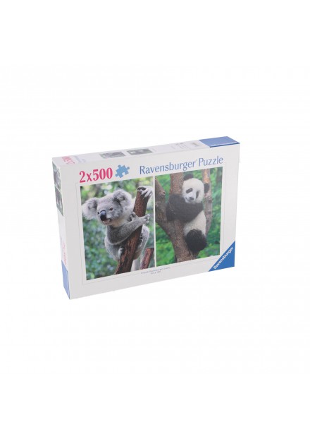 Ravensburger puzzel panda en koala 2 x 500 stukjes