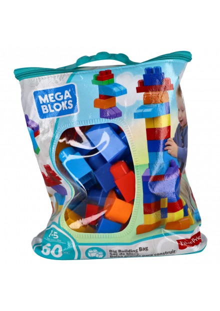 MEGA BLOKS FIRST BUILDERS BLOKKENTAS 60 STUKS BLAUW