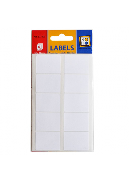 Etiketten wit 34x24 mm 6 vel a 10 stuks