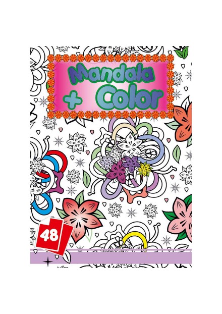 Kleurboek Mandala Color  bloem rose