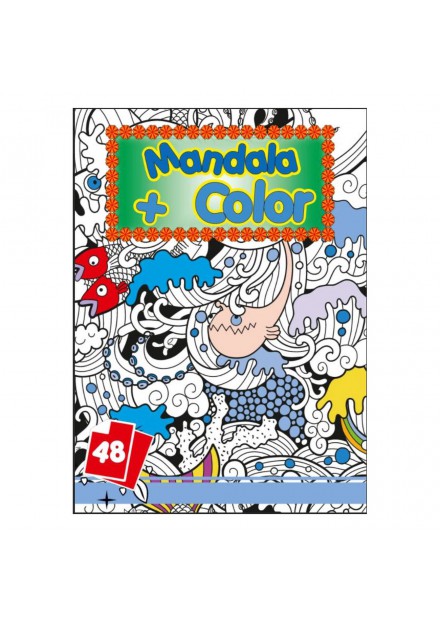 Kleurboek Mandala Color  bloem vissen