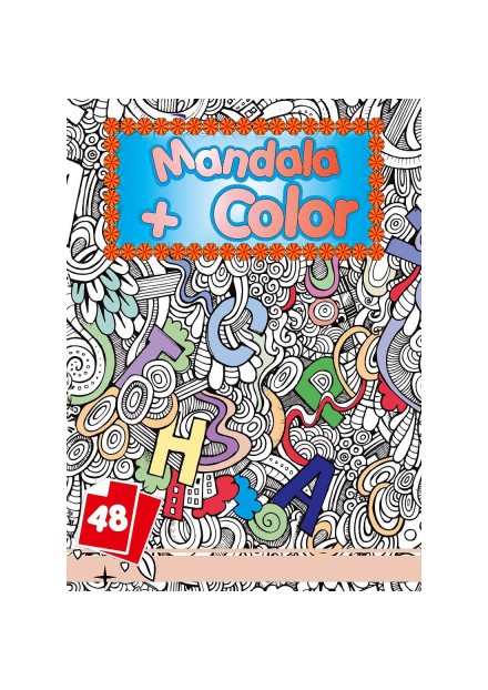 Kleurboek Mandala Color  bloem letters