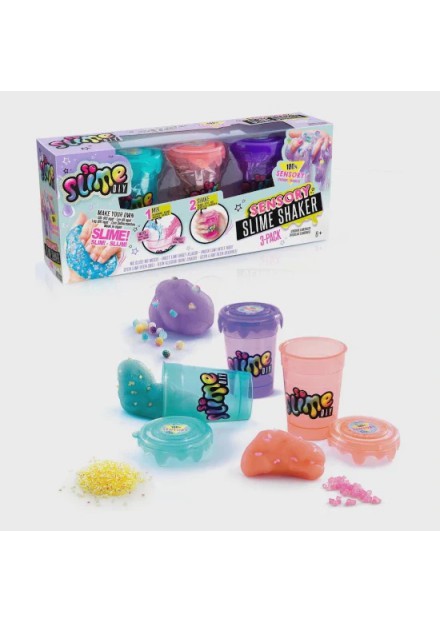 Slime Shaker- 3 Pack Paars, groen ,rose