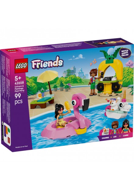 LEGO 42658 Friends Zwembadfeestje Met Flamingo En Eenhoorn LEGO 42658 Friends Zwembadfeestje Met Flamingo En Eenhoorn