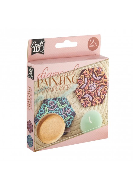 Diamond painting onderzetters maken 2 stuks 9,5x9x5 cm