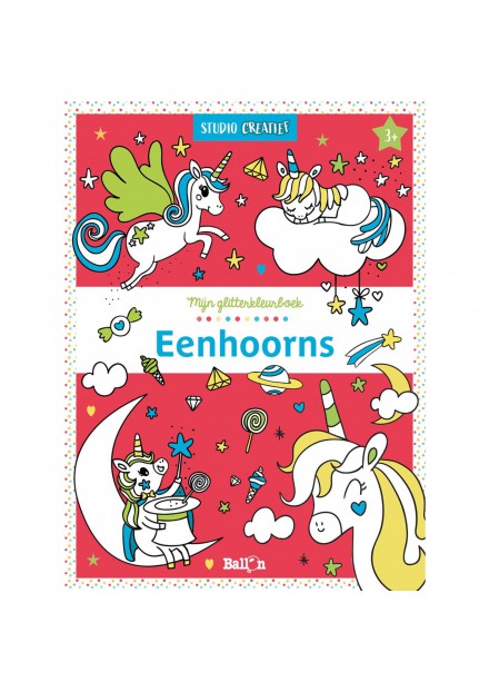 Kleurboek  Mijn Glitterstickerboek Eenhoorn ballon 3+