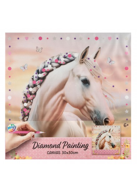 Diamond painting op canvas Horse collection 30x30 cm