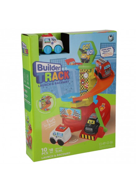 Racebaan met 1 auto pre-school tekst..
