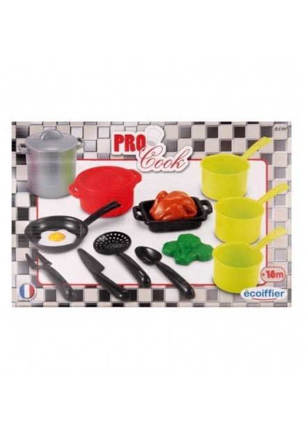 Pannenset met keukengereedschap Ecoiffier