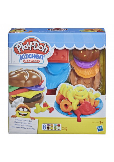 Play-doh Silly Snacks hamburger met friet