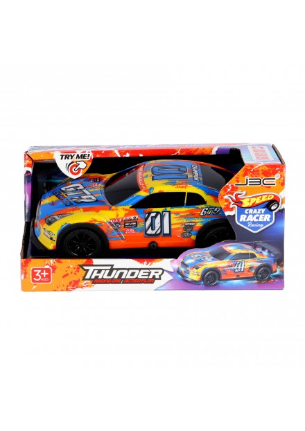 Auto Thunder met licht en geluid Crazy Racer oranje