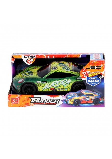 Auto Thunder met licht en geluid Crazy Racer geel