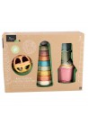 Jipy bioplastic Deluxe Giftset stapeltoren bad stapelbekertjes en speel ratelbal 3 delig