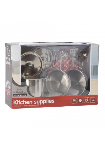 Keukenspeelset roestvrij staal 7 delig