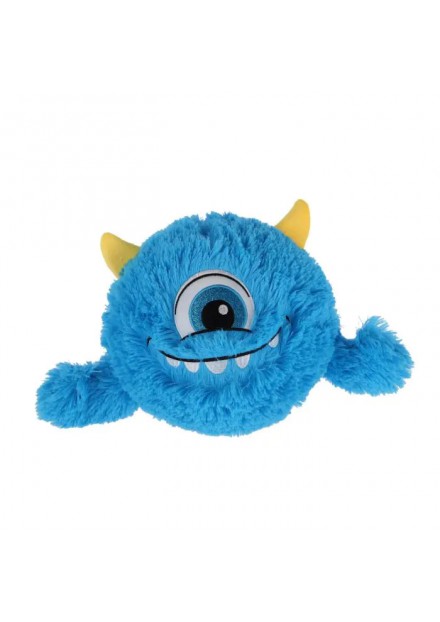 Pluchiez bal bouncing furry monster 23cm blauw