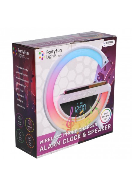 Wekkerradio + tel.oplader + speaker 23x23,5x8,4 cm Wekkerradio + tel.oplader + speaker 23x23,5x8,4 cm