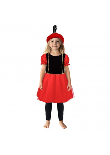 Pietenjurk Zwart/Rood 110-116 Cm