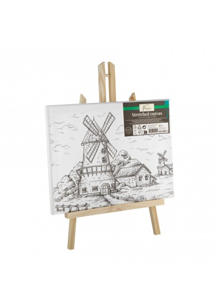 Canvas met print 30 x22,5 cm inclusief schildersezel