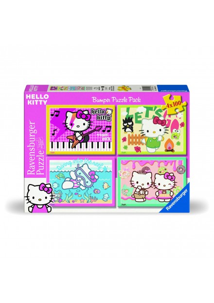 Ravensburger puzzel Hello Kitty 4 in 1 100 stukjes Ravensburger puzzel Hello Kitty 4 in 1 100 stukjes