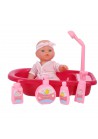 My Beautiful Dollsroom poppenbadje met douchefunctie, pop en set van 5 accessoires