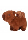 Pluche capybara staand en baby 25cm Donker bruin