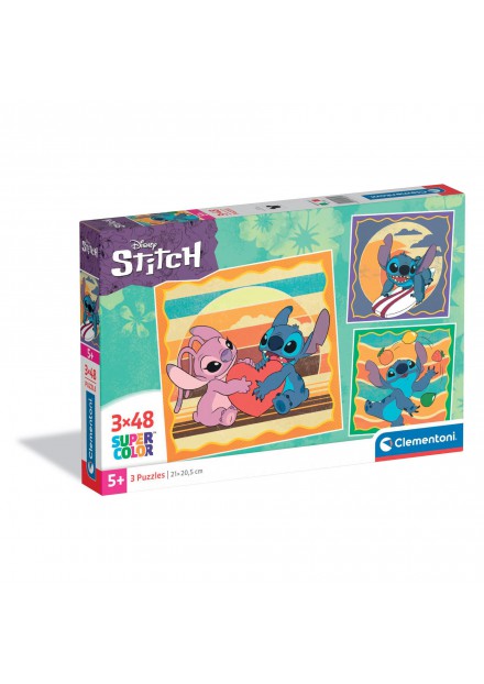 Clementoni Puzzel 3x48 Stukjes Stitch Disney