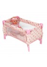 POPPENBED OPVOUWBAAR 56 X 32 X 33 CM roze bloem